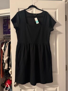 41 Hawthorn - Stitch Fix Square Neck Short Sleeve Mini Dress in Black